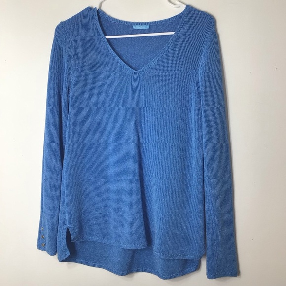 J. McLaughlin sweater women blue small lightweight spring summer casual classic - Picture 1 of 9